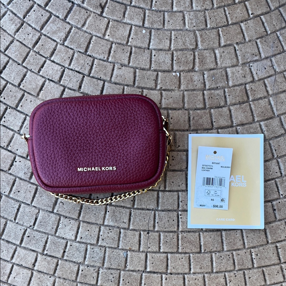 Authentic Michael Kors Leather Bag Charm/ Mini Pouch
